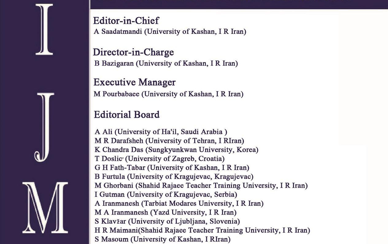 صعود رتبه مجله iranian journal of mathematical chemistry رتبه q3 q2 پایگاه جهانی scopus