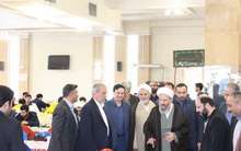 حضور صمیمانه امام جمعه فرماندار کاشان همراه هیات رئیسه دانشگاه جمع دانشجویان سلف سرویس پسران مناسبت روز دانشجو
