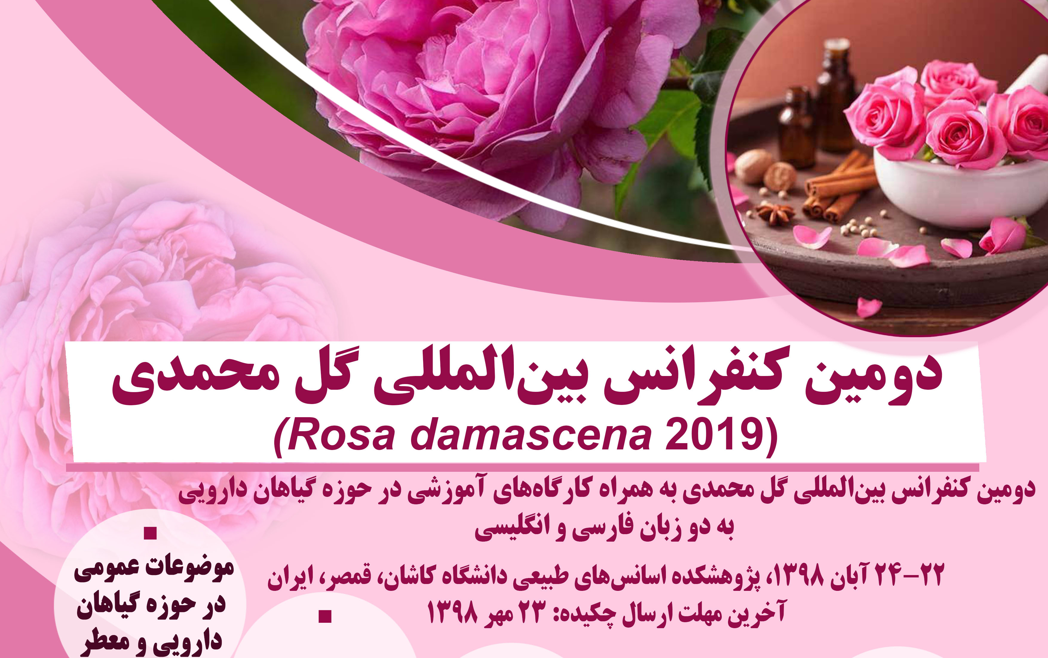 ثبت نام کارگاههای آموزشی کنفرانس بین المللی گل محمدی آغاز شد