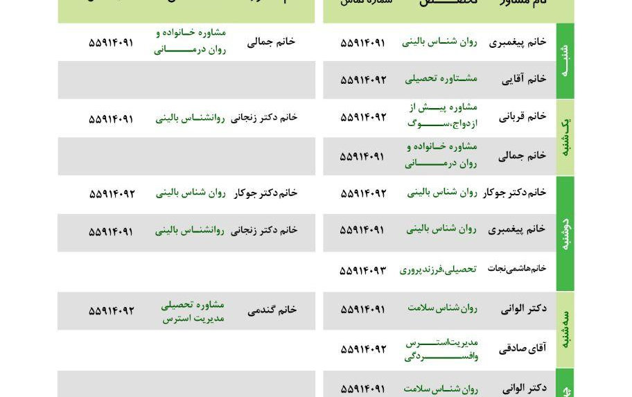 برنامه مشاوره غیرحضوری مرکز مشاوره دانشگاه کاشان