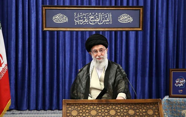 رهبر معظم انقلاب اسلامی سخنرانی تلویزیونی بهمناسبت روز جهانی قدس: