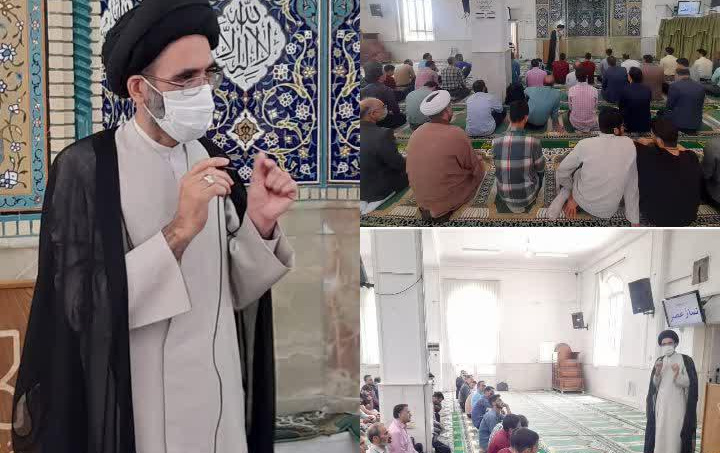 حضور نماینده ولی فقیه امام جمعه محترم شهرستان کاشان مسجد امام علی(ع) دانشگاه کاشان