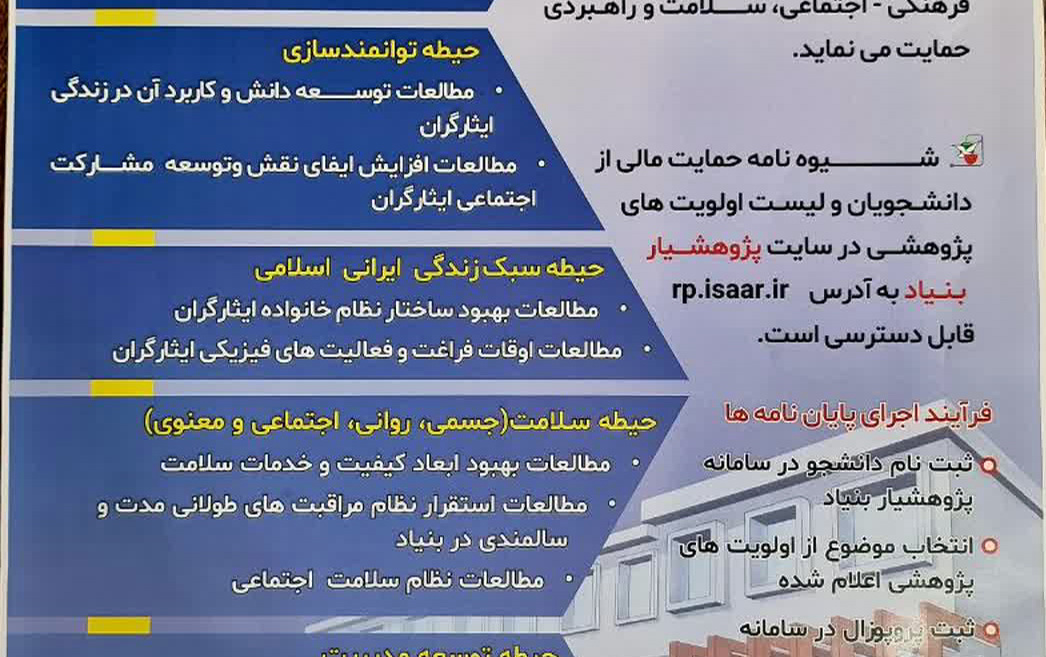 فراخوان پایان نامه دانشجویی