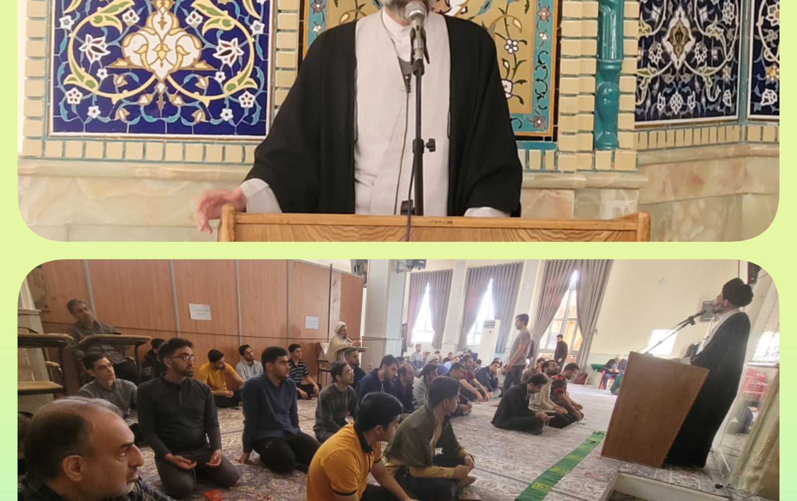 برگزاری یازدهمین جلسه تفسیر سوره مبارکه بقره جمع معتکفین مسجد دانشگاه کاشان توسط امام جمعه کاشان